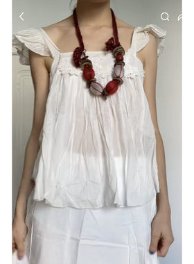 西J睡觉推荐 杰西卡夏季气质百搭纯色女方领宽松吊带背心 272235