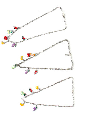 韩系少女款立体水果吊坠链条项链装饰链 W92A87