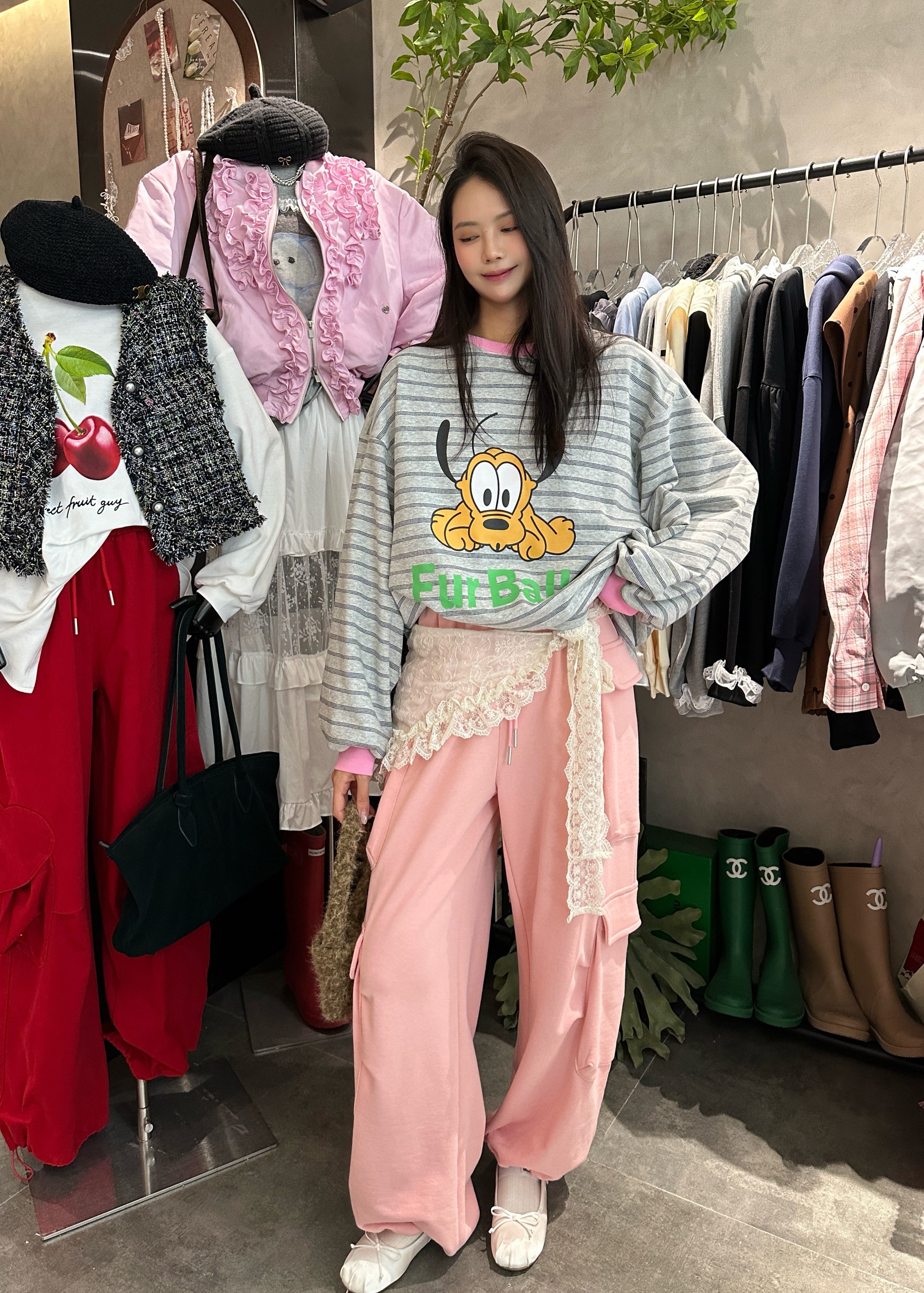 韩国东大门2025秋季新款时尚百搭显瘦卡通印花圆领长袖卫衣女上衣