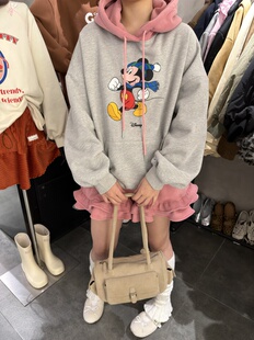 加绒卫衣1975 韩系女装 百搭显瘦卡通印花连帽长袖 新款 2025冬季