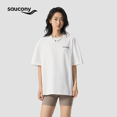 SAUCONY/索康尼情侣款运动时尚百搭潮流圆领宽松短袖男女官仓直发