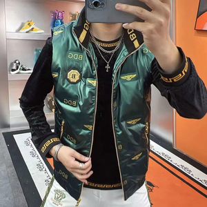 新款男士羽绒马甲欧货青少年白鸭绒背心亮面加厚保暖休闲坎肩外套