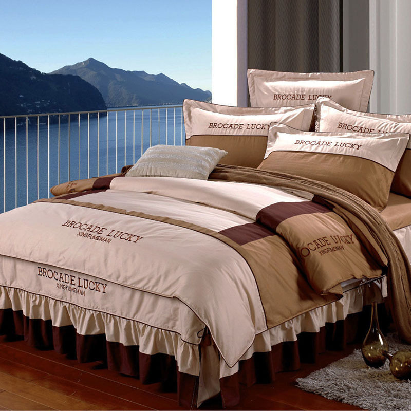 北歐被套高檔床裙款床罩式純棉四件套簡約全棉1.5m1.8m2m床上用品在類目 牀上用品, 牀品套件/四件套/多件套中 - 來自Buy2taobao.com提供專業的淘寶代購服務