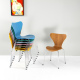 彩色实木餐椅高品质柚木玫瑰木北欧经典 原版 复刻7号椅 设计师椅子