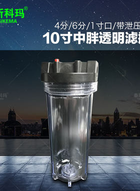 10寸6分1寸口加厚蓝色水处理滤瓶