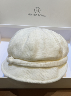 秋冬加厚画家帽保暖休闲毛线贝雷鸭舌帽白色八角帽纯色简约报童帽