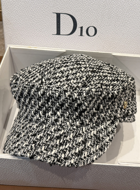 秋冬小香风平顶鸭舌帽粗麻花帽子女时尚画家复古显脸小贝雷帽逛街