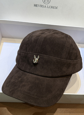 秋冬磨毛鸭舌帽小兔子可爱休闲棒球帽时尚简约红色马术帽显脸小潮