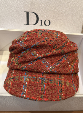 秋冬红色小香风马术帽子女逛街时尚百搭鸭舌帽复古气质画家帽贝雷