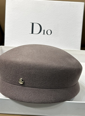 日系羊毛呢立体贝雷帽黑白色前进帽羊绒毡帽画家蓓蕾英伦复古金标