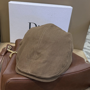 四季 前进帽显脸小鸭舌帽子纯色洋气简约复古贝雷帽洋气文艺画家帽