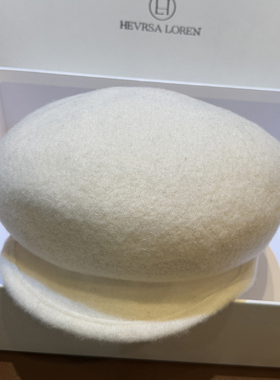 双帽沿画家帽软羊毛鸭舌帽简约复古贝雷帽白色显脸小正流行纯色