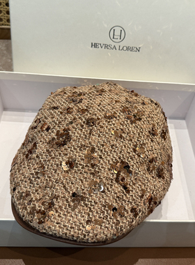 复古亮片卡其色前进帽女秋冬时髦百搭显脸小鸭舌帽洋气反戴贝雷帽