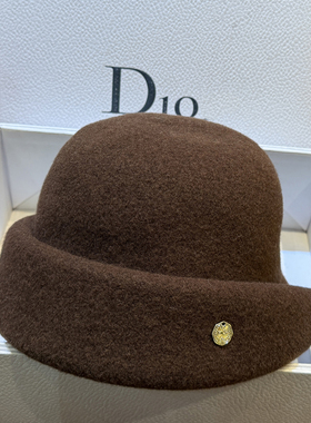 秋冬加厚羊毛呢软盆帽显脸小气质优雅礼帽女时尚复古简约贝雷帽潮