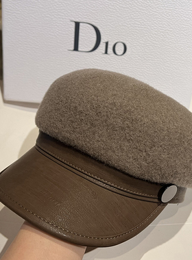 秋冬羊毛呢鸭舌帽百搭皮沿马术帽复古甜美休闲日系报童八角帽平顶