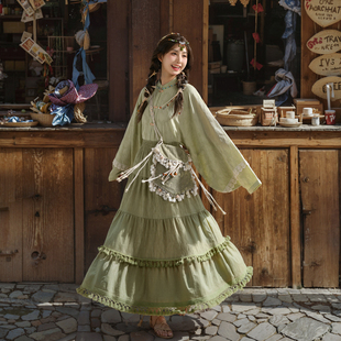 女装 蕾丝边2025年春秋新款 立领上衣女内搭琵琶袖 森女部落原创衬衫