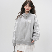 上新限时88折森女部落甜美百搭纯棉外套女蝴蝶结设计感宽松卫衣春