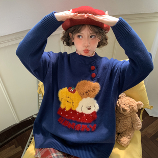 森女部落甜美风可爱叠穿红色针织马甲女秋内搭无袖 毛衣背心上衣冬