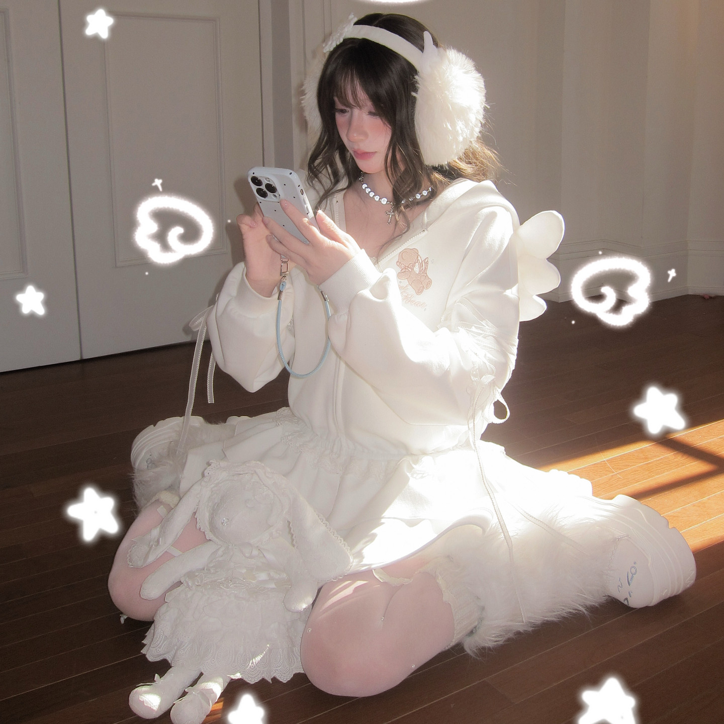 上新限时88折森女部落天使熊翅膀设计感时尚套装女新款甜美外套春,女装/女士精品,时尚套装,淘宝优惠券,粉丝福利购,淘宝优惠卷