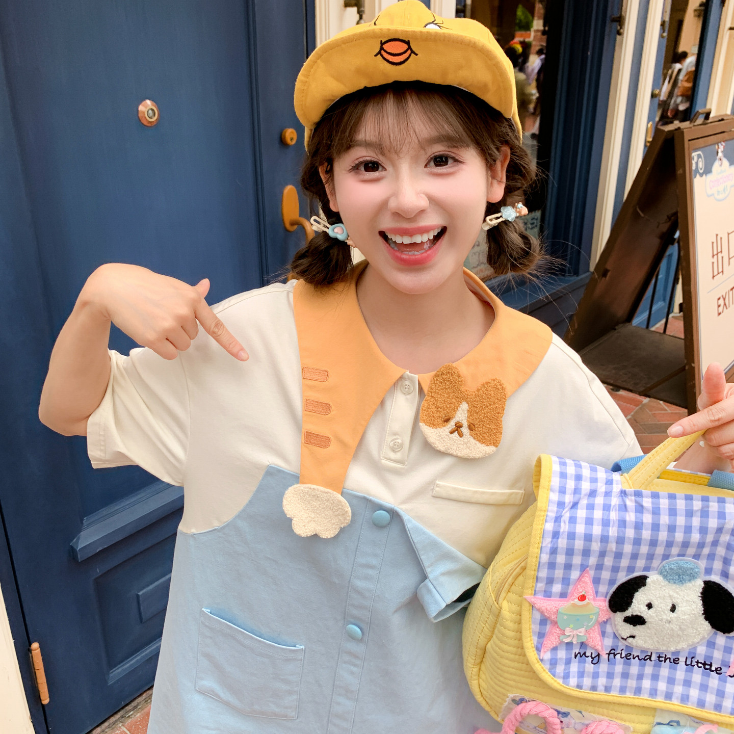 森女部落小个子连衣裙女夏季新款可爱甜美少女宽松短袖多巴胺裙子图片