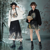 森女部落锦灰堆国风卫衣短款 潮 女装 新中式 八分马面裙百褶裙闺蜜装