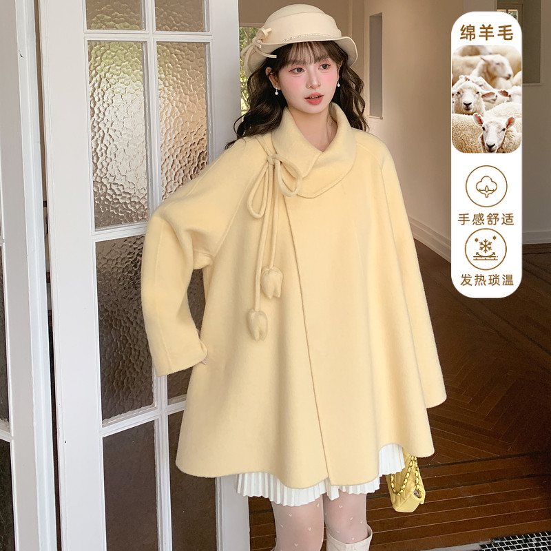 甜美双面呢外套女小个子毛呢大衣