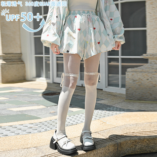 UPF50 女装 爱丽丝印花短裤 2025新款 高腰休闲裤 森女部落原创防晒裤