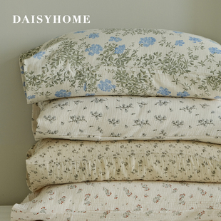 DAISYHOME软糯纯棉双层皱皱纱碎花百搭枕套2026新款四季通用单只