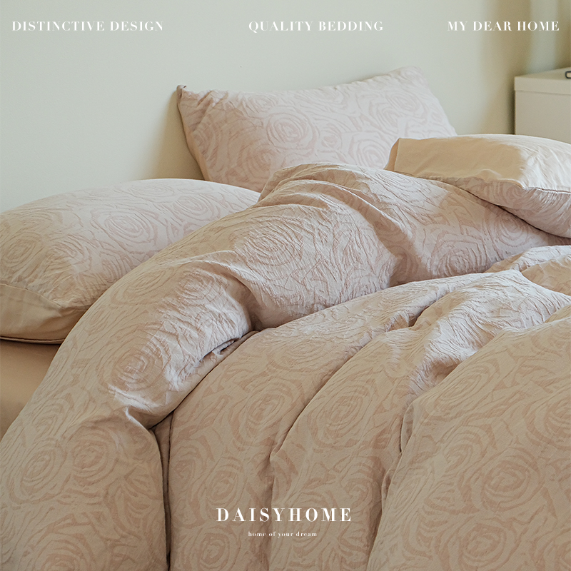 浪漫玫瑰提花100%纯棉四件套