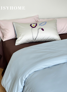 DAISYHOME秋冬原创撞色100支纯棉磨毛床单床笠四件套被套床上用品