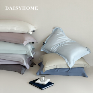 DAISYHOME春夏季60S兰精天丝纯色枕套一对装莫兰迪色系凉感枕头套