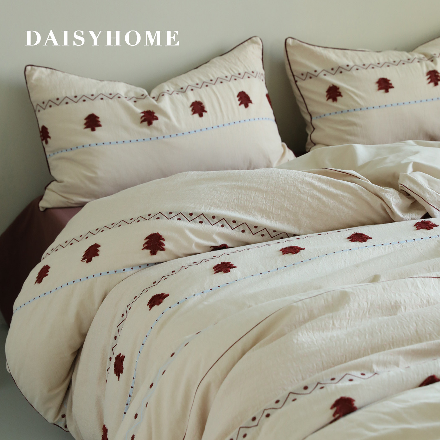 圣诞新品100s纯棉磨毛剪花四件套