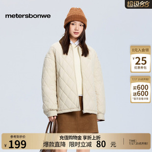 美特斯邦威棉服女冬季新款时尚轻薄潮流休闲衬衫式舒适保暖外套
