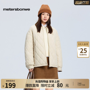 美特斯邦威棉服女冬季新款时尚轻薄潮流休闲衬衫式舒适保暖外套