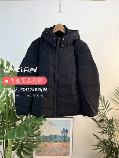 特价CARTELO专柜男式休闲黑色可拆卸帽羽绒服