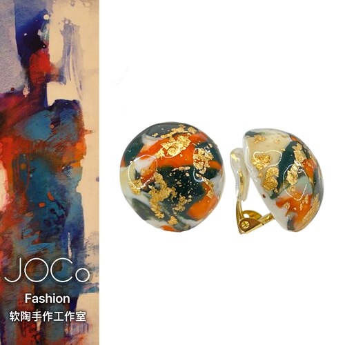 JOCo Fashion｜兰桂坊复古港风手作软陶耳夹进口18K镀金青蛙耳夹