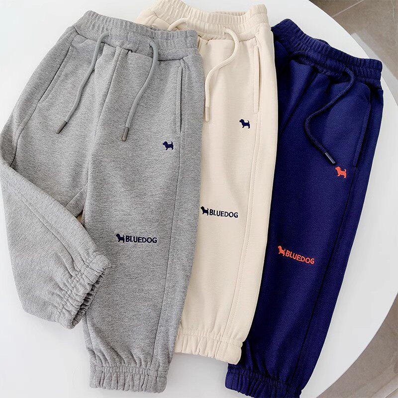 韩单小狗 强推 110-160码 男女童春季三色休闲卫裤  棉毛圈运动裤