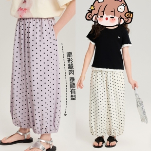 女童春夏波点廓形休闲防蚊防晒灯笼裤 170个性 120 垂顺有型很好穿