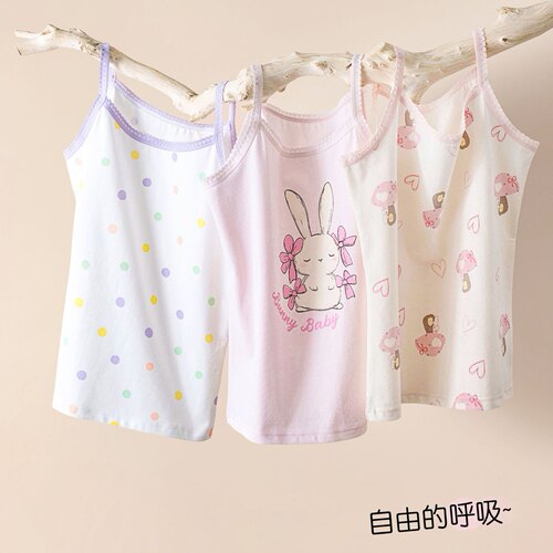 精挑细选出来的花色 110-150码女童A类纯棉打底背心 夏季小吊带衫