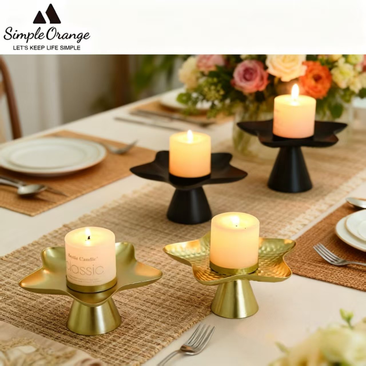 北欧铁艺烛台摆件星星型圣诞装饰