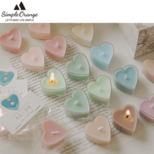 INS浪漫香薰迷你心造型蜡烛小茶蜡香氛围感桌面摆件伴手单品礼物