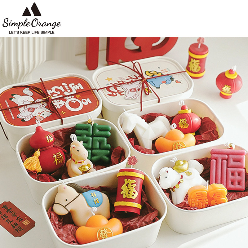 2026马年创意新年小礼品手工造型香氛伴手礼摆件香薰蜡烛礼盒装饰