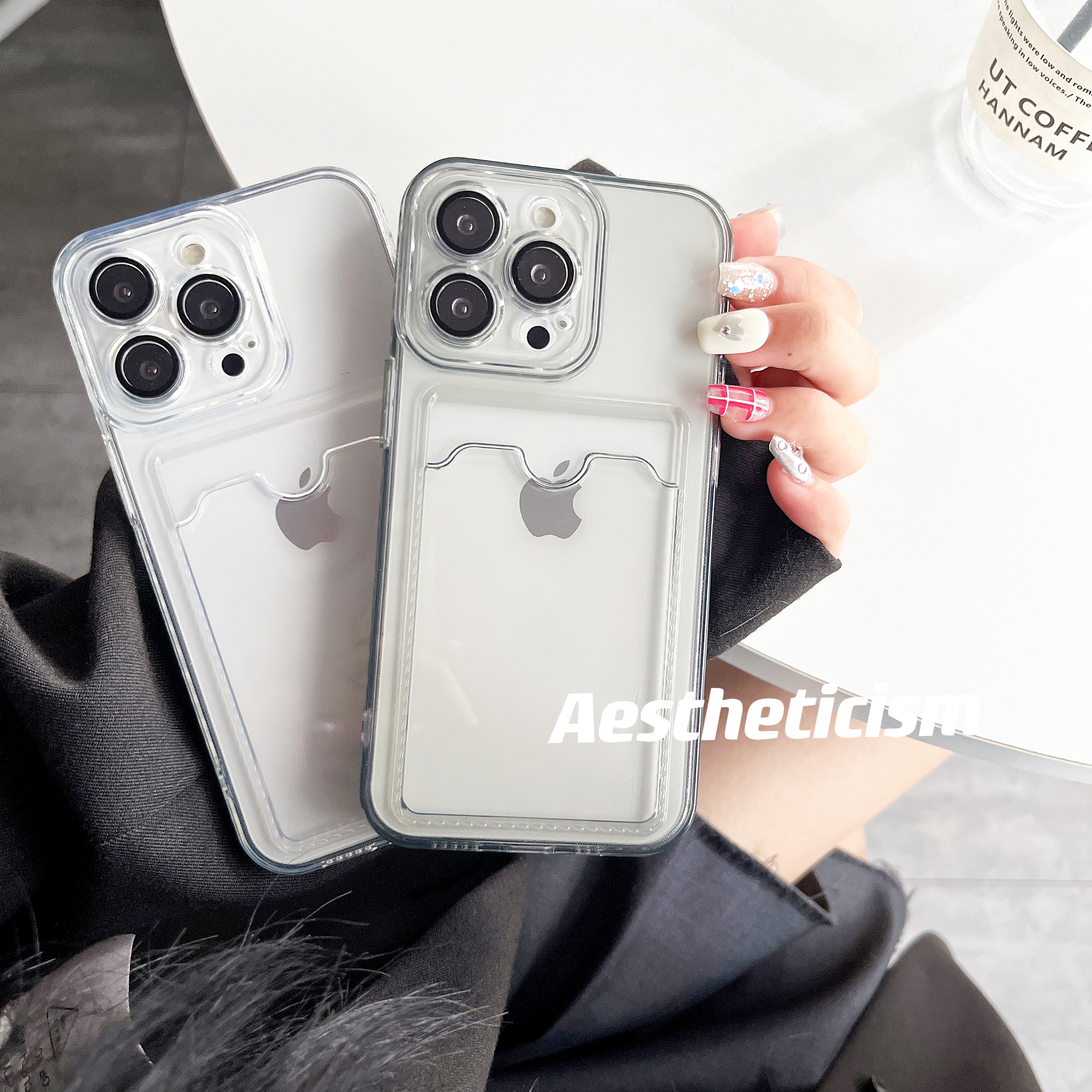 苹果透明小卡套自带镜头膜手机壳