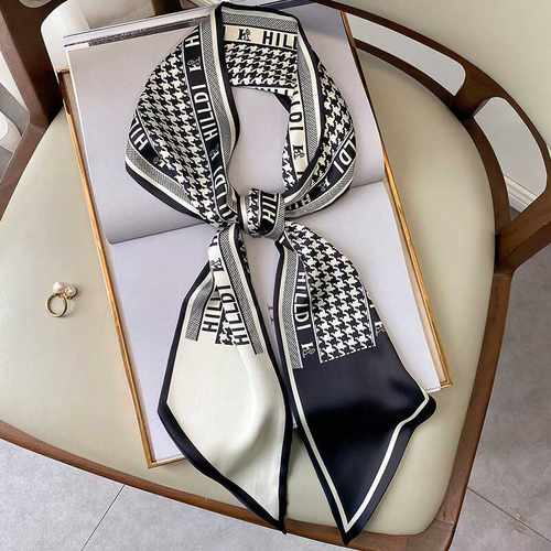 百搭装饰新款千鸟格发带春秋