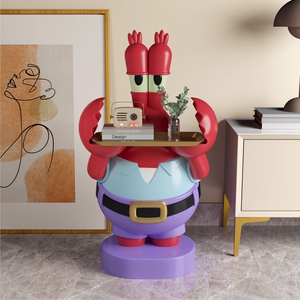 比奇堡蟹老板扛把子玩偶手办乔迁新居礼物创意迎宾玄关落地大摆件