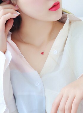 ins爱心甜美风生日礼物锁骨链