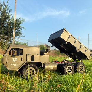 飞宇六驱遥控军卡电机改装升级配件转向倒车灯金属传动轴自卸绞盘