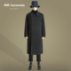 秋冬长款 过膝双面绵羊绒大衣男翻领宽松韩版 落肩羊毛呢子风衣外套