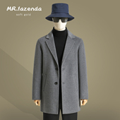 秋冬双面羊绒大衣男士 商务风衣 高端西装 中长款 羊毛呢子外套反季