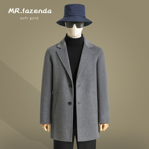 100%羊毛中长款双面羊绒大衣